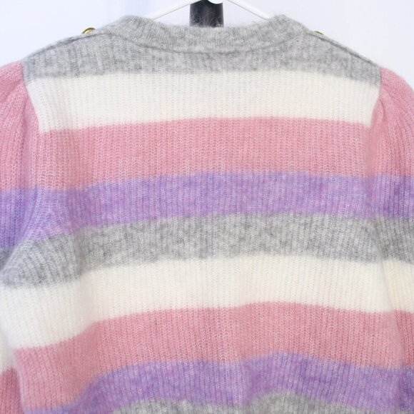 Generation Love Brielle Baby Mohair & Wool Blend Striped Pearls Sweater Sz S - Picture 9 of 13